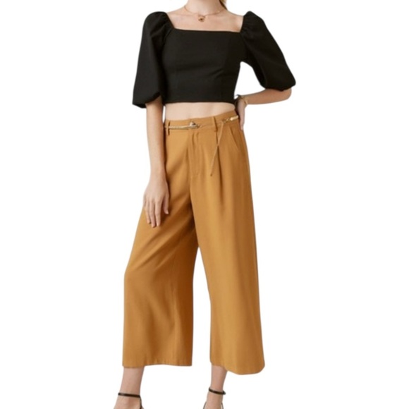 Francesca’s Collections Mi Ami Black Crop Balloon Sleeve Top Size Small NEW - Picture 14 of 14